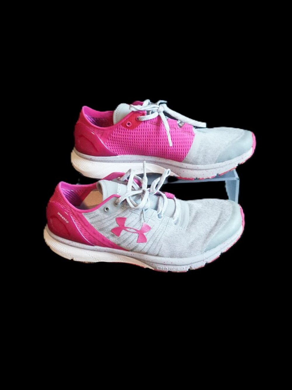 Under Armour Charged Bandit 2 Hot Pink & Gray Women’s 8.5m Athletic Shoes